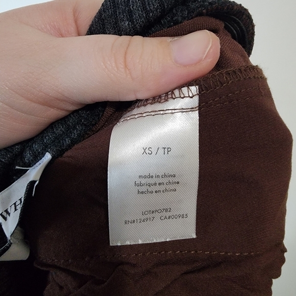 NEW WeWoreWhat Suiting Twill Low Rise Pull On Women XS Wide Leg V Waist Pants - Picture 4 of 12